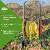 Amig - Slangupprullare | för 1/2" slangar | max. 60 m rullad | med vev för enkel lindning | polypropen | orange och grå