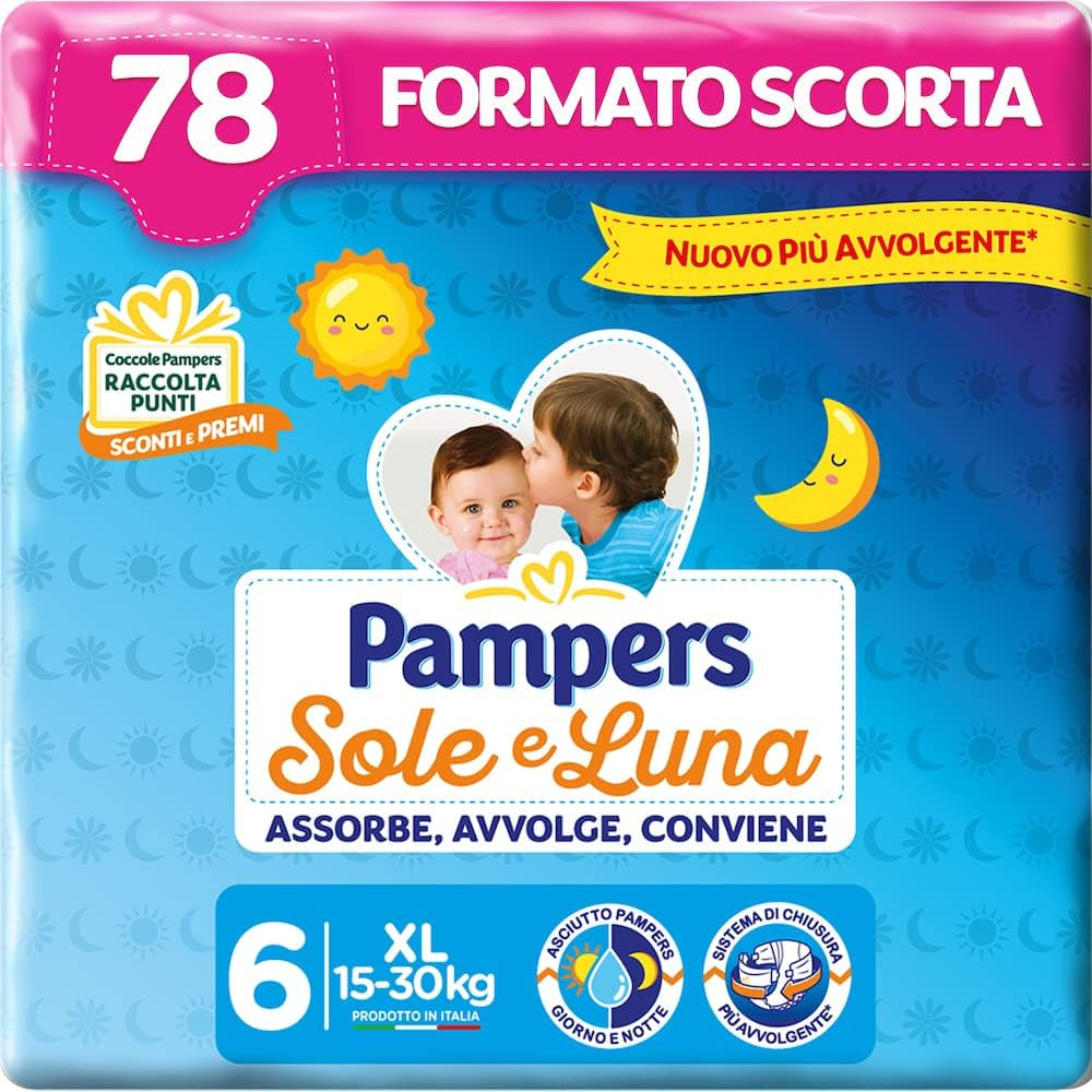 Pampers Sun and Moon blöjor, unisex, junior, storlek 5 (11-25 kg), 120 blöjor