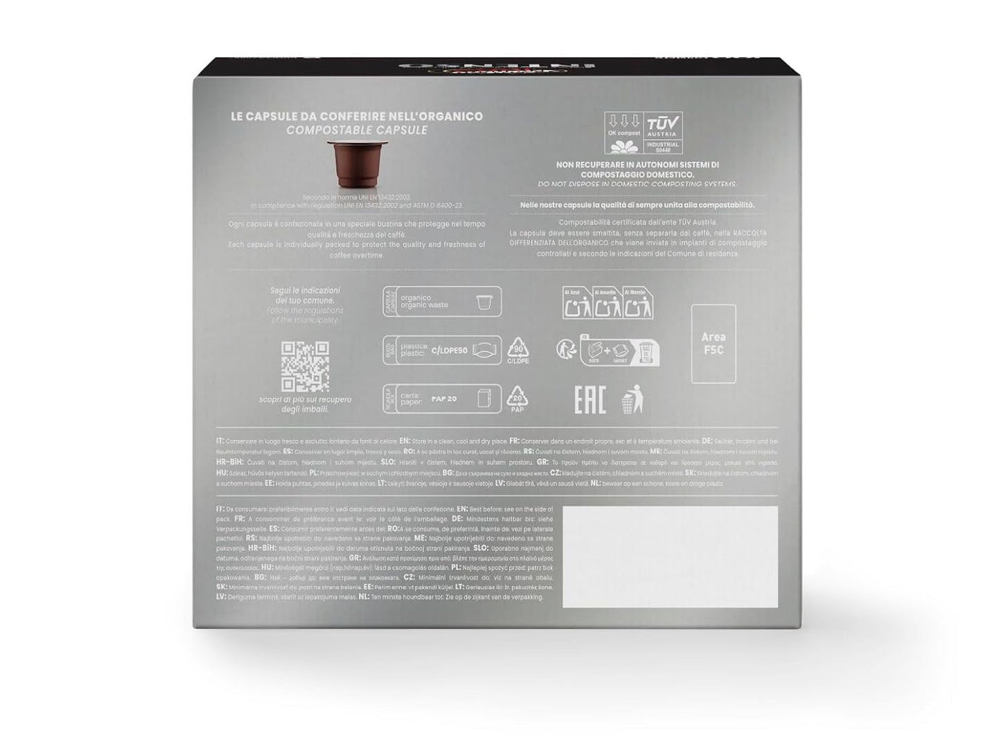 Caffè Vergnano 1882 - Èspresso Kompostierbare Kaffeekapseln , kompatibel med Nespresso, Intenso (Intenso) - Packung Enthält 100 Kapseln