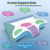 HOMCA nackkudde Memory Foam ortopedisk kudde 2 i 1 nackstödskudde med 3D kylfodral Ergonomisk sovkudde för rygg, sida och magsömmar Grå 60X13/11X40cm Cervikala ortopediska kuddar Naty Shop