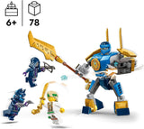 LEGO NINJAGO Jay Battle Mech, ninja leksak för barn med figurer, inklusive Jay minifigur med mini katana, actionfigurer och mek, liten present till kreativa pojkar och flickor från 6 år 71805 Byggset Besuche den LEGO-Store