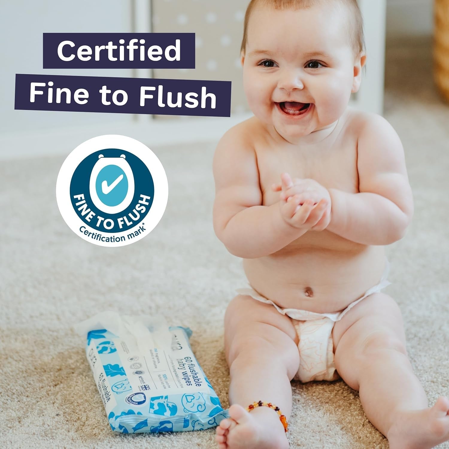 Miljövänliga engångsservetter för känslig babyhud 70 våtservetter (1 förpackning) 99 % vatten 100 % plastfri för känslig hud Eksembenägen nyfödd biologiskt nedbrytbar vegan