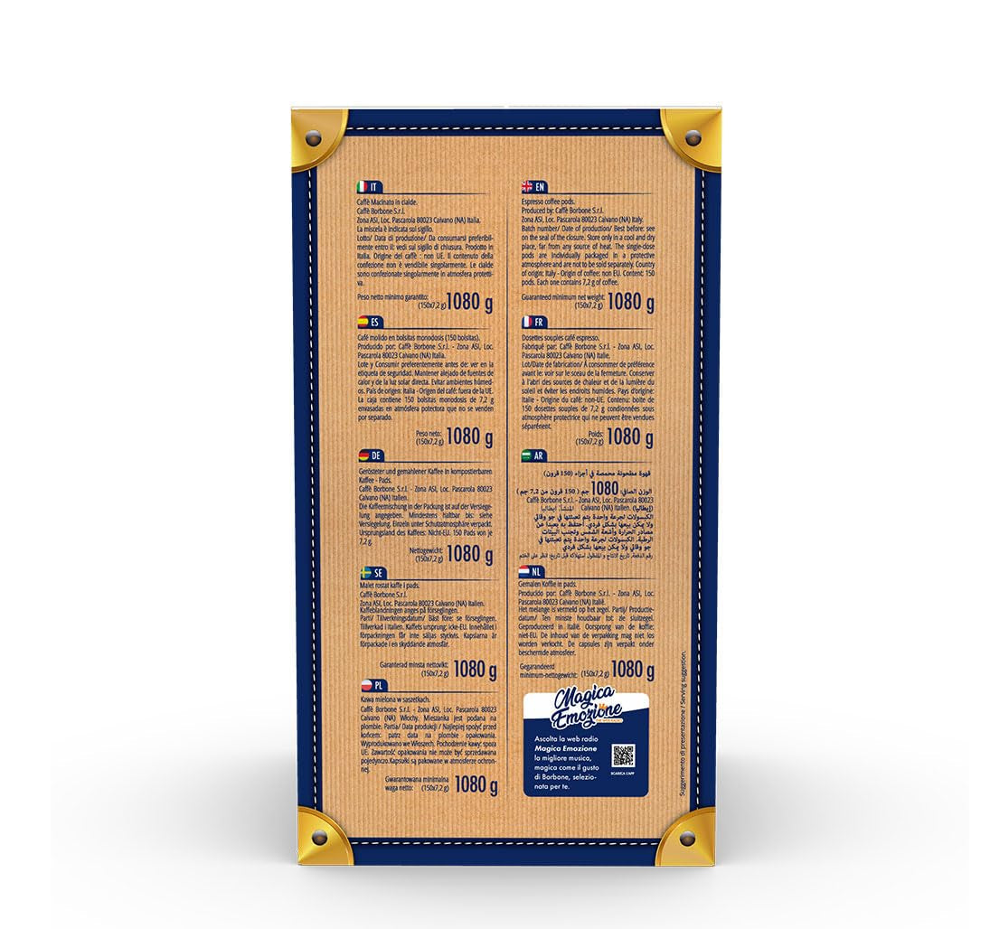 Caffè Borbone komposterbara Kaffeepads, Rote Kaffeemischung - 150 Pads - Kompatibel med ESE System Papier Pads 44 mm
