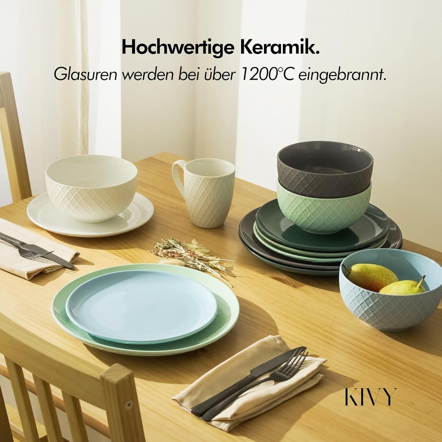 KIVY spannmålsskålar - 6 x 850 ml - Stora sopp- och grötskålar - Soppskål - Skål - spannmålsskålar - Soppskålar - Skålar - Keramisk flingeskål (gräddvit, skålar)