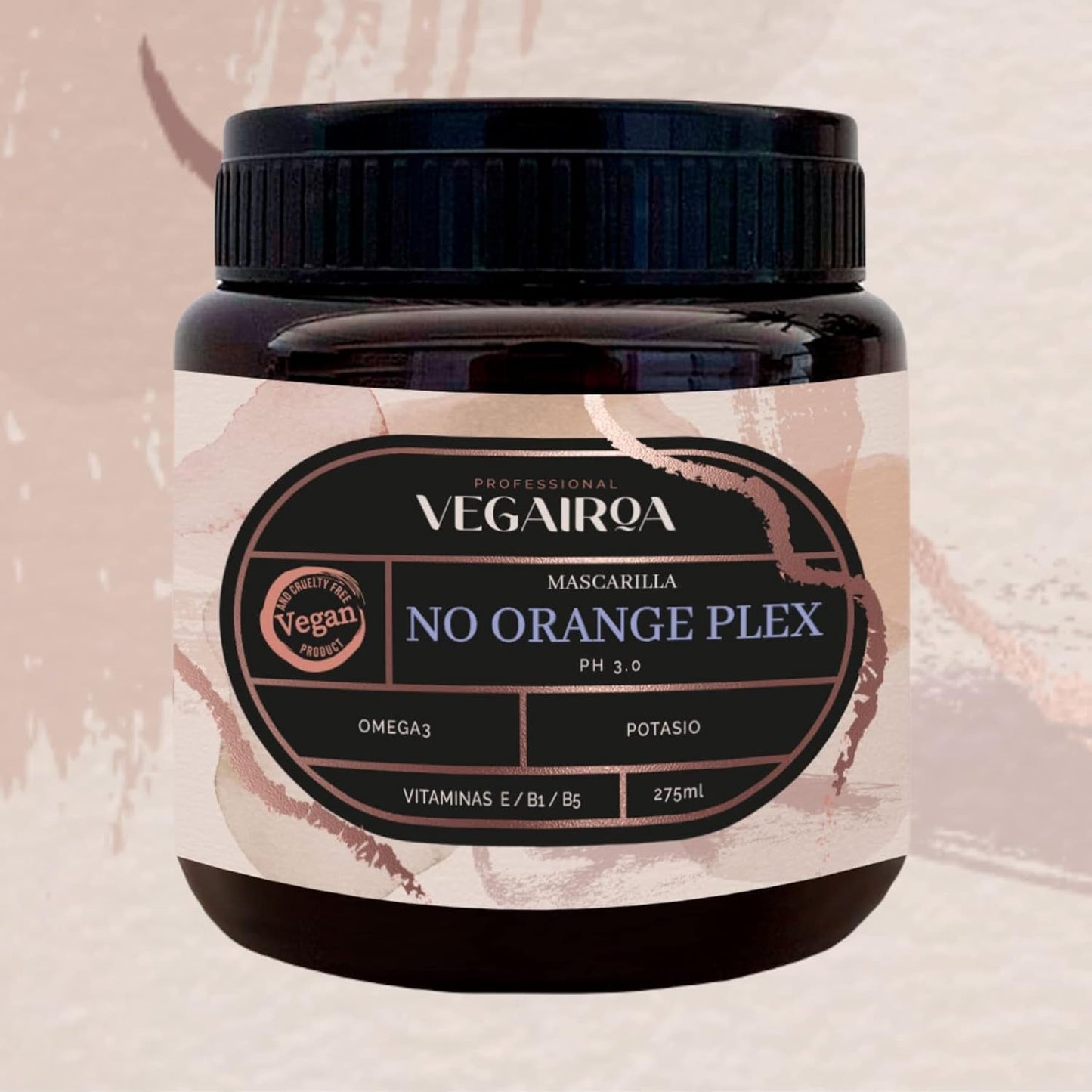 VEGAIROA - No Orange Plex Mask - Mask som neutraliserar orange toner - Djup fuktgivande vård - Professionell vegansk frisörprodukt - 300 g Naty Shop hårmask