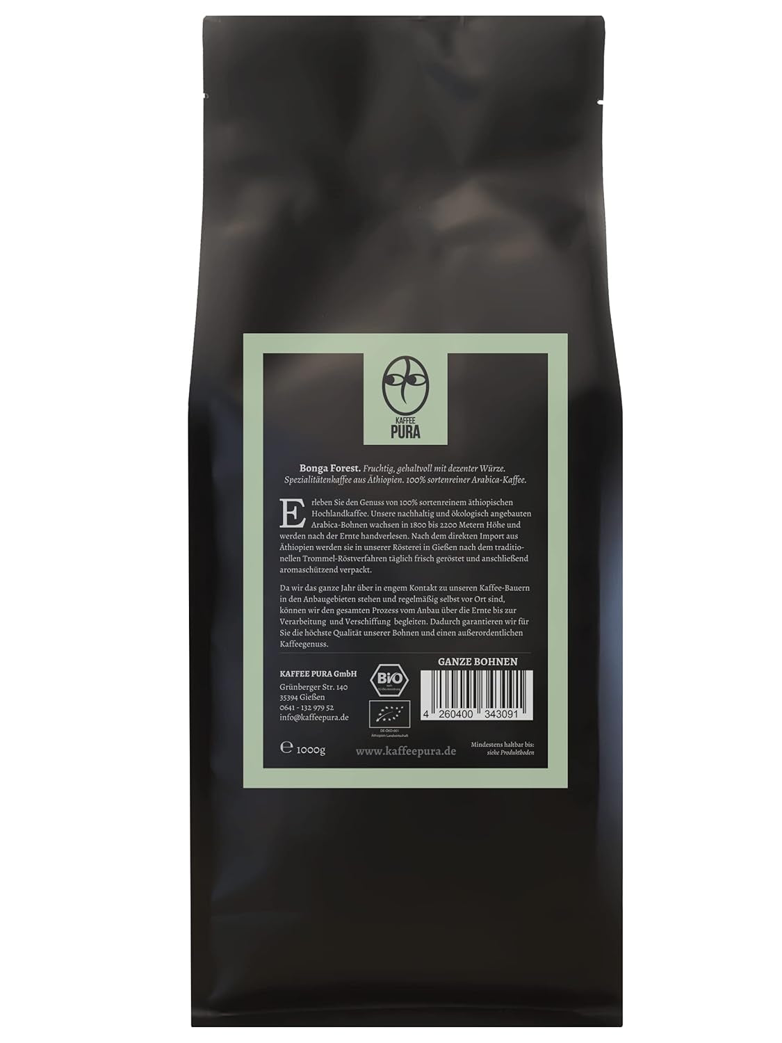 Bonga Forest Organic Whole Bean Coffee (1000)