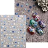 JMEOWIO 3D Nagelsticker Blumen Nail Art Sticker Selbstklebend Nagelaufkleber 5D Stereoskopisk Frühling Sommer Blumen Dekoration Nageldesign Zubehör 4 Blatt