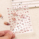 JMEOWIO 3D Nagelsticker Kirsche Nail Art Sticker Selbstklebend Nagelaufkleber 5D Stereoskopisk Dekoration Nageldesign Zubehör 1 Blatt