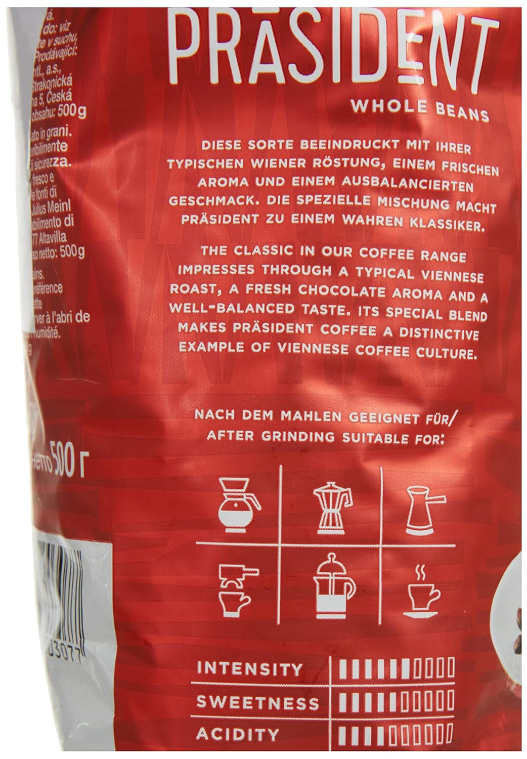 President Whole Beans paket med 2 (2 x 500 g)