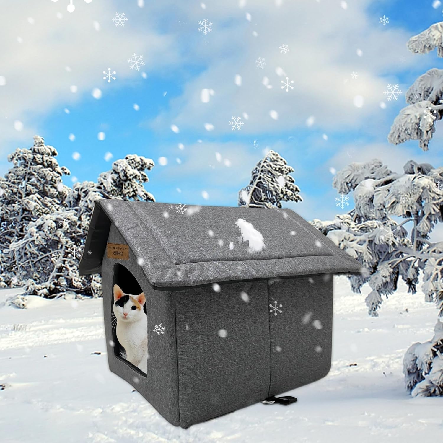 Katzenhaus Für Draußen Winterfest Wasserdicht Wetterfester Katzenhöhle Haustierhaus mit Plüschkissen Varm Hundehöhle Waschbar Hundehaus Tierheim Für Streuner Haustiere 40x35x40