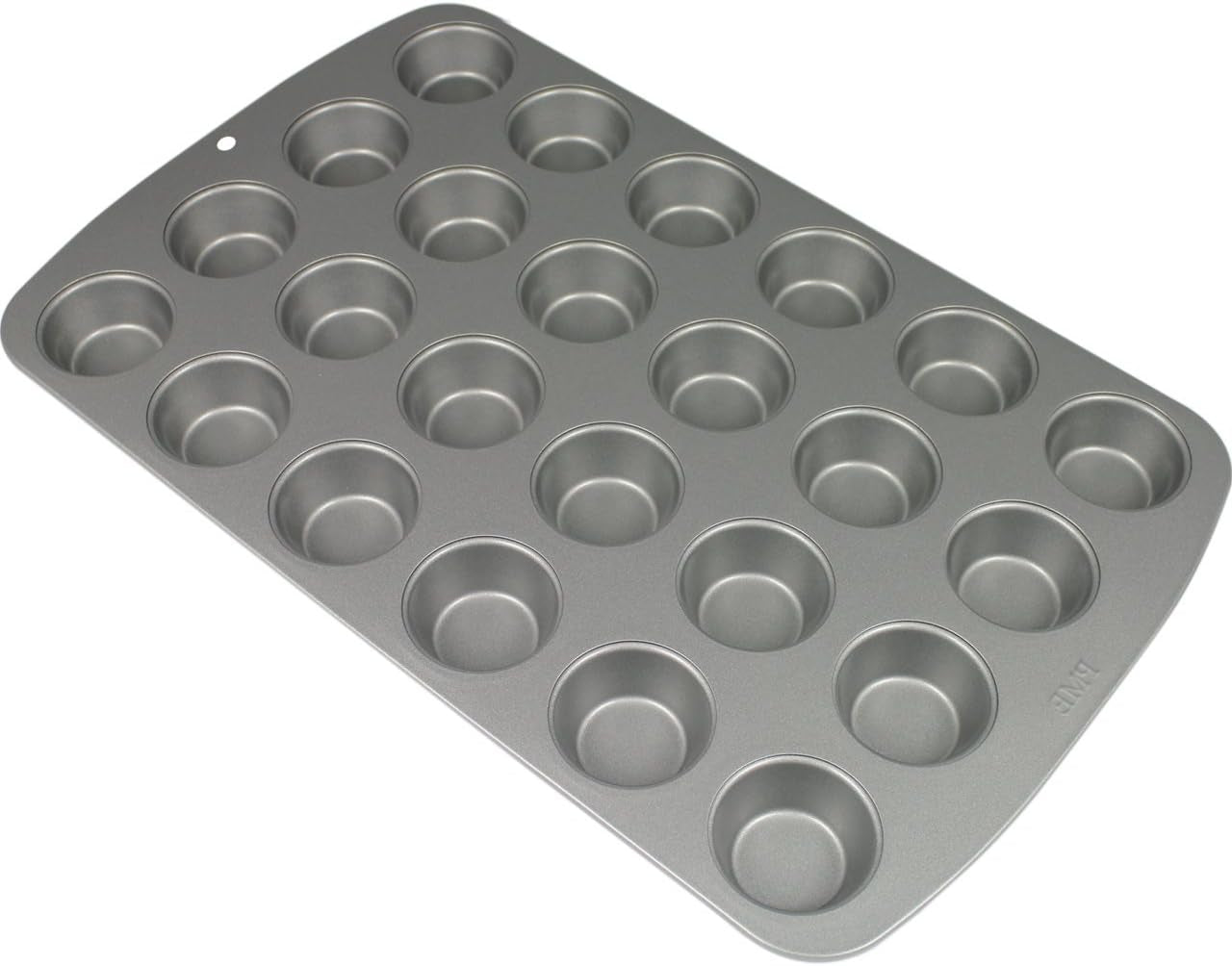 CSB111 Antihaftbeschichtete Mini-Muffinform Mit 24 Löchern Aus Karbonstahl, Edelstahl, Silver, 39,4 X 24,6 X 2,1 Cm Formar och brickor för bakning Naty Shop