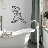 3 stycken Metall Minimalistisk Kvinna Vägg Art Deco Modern Metall Abstrakt Kvinna Väggkonst Kvinna En linje linjeteckningar att hänga för vardagsrum (svart, modern) Statyetter och skulpturer Naty Shop