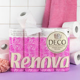 Toalettpapper Renova 4 lager vit dekorerad doftande - 12 rullar rulle Blanco Decorado Perfumado