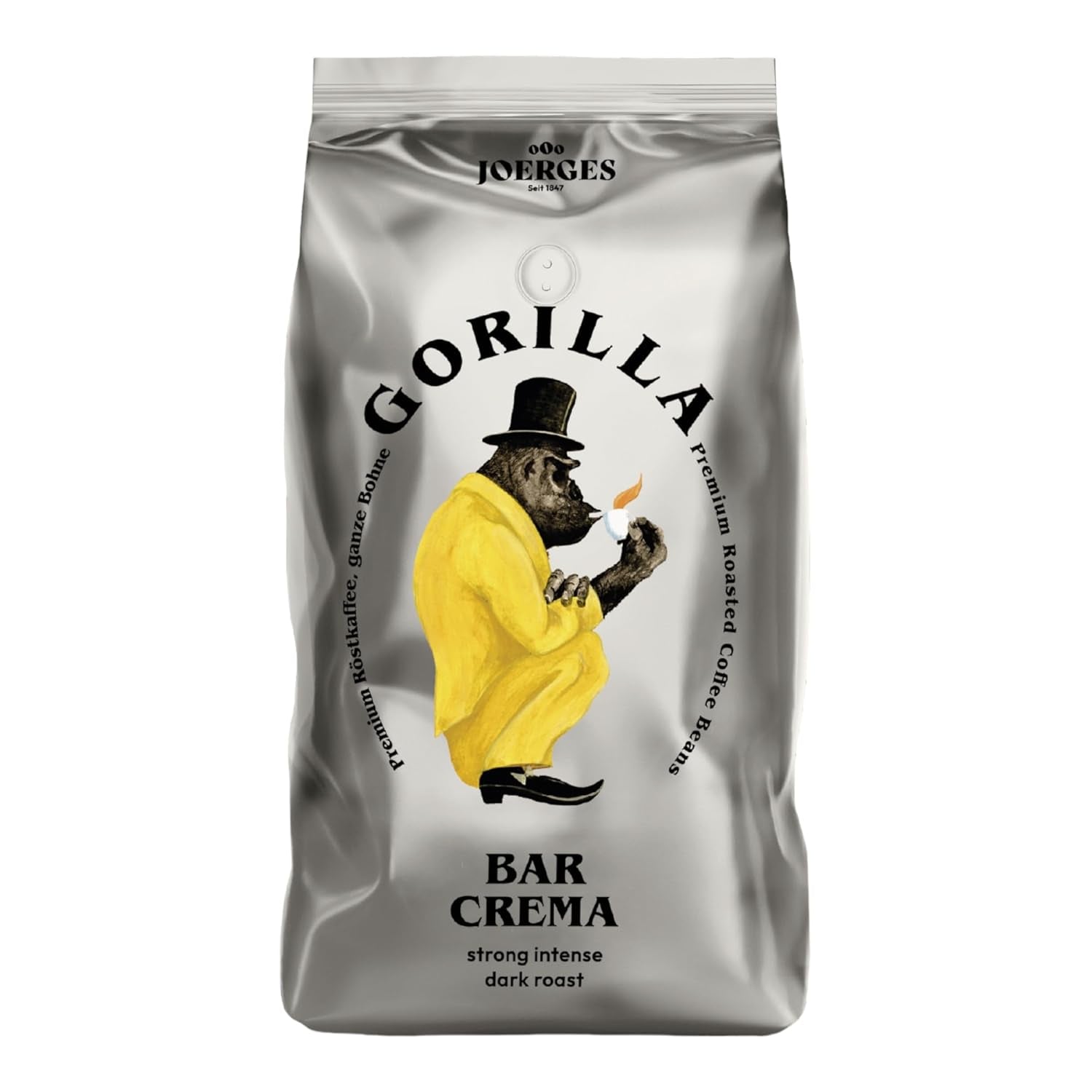 Gorilla Espresso Bar Crema kaffebönor - 12 förpackningar à 1000g vardera