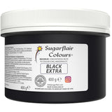Matfärg Sugarflair Max Concentrated Svart, högkoncentrerad matfärg för marsipan och fondant, pastafärgning Max Concentrate - 400 g