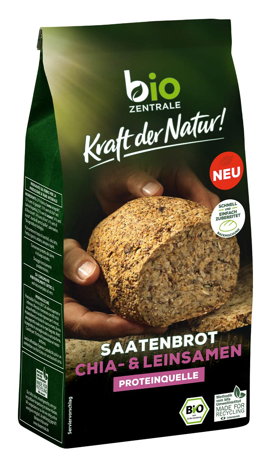 Biocentrala hela linfrön | 7 x 400g ekologiska linfrön | Idealisk för yoghurt, müsli och bröd | Alternativ till psyllium, hampafrön och chiafrön