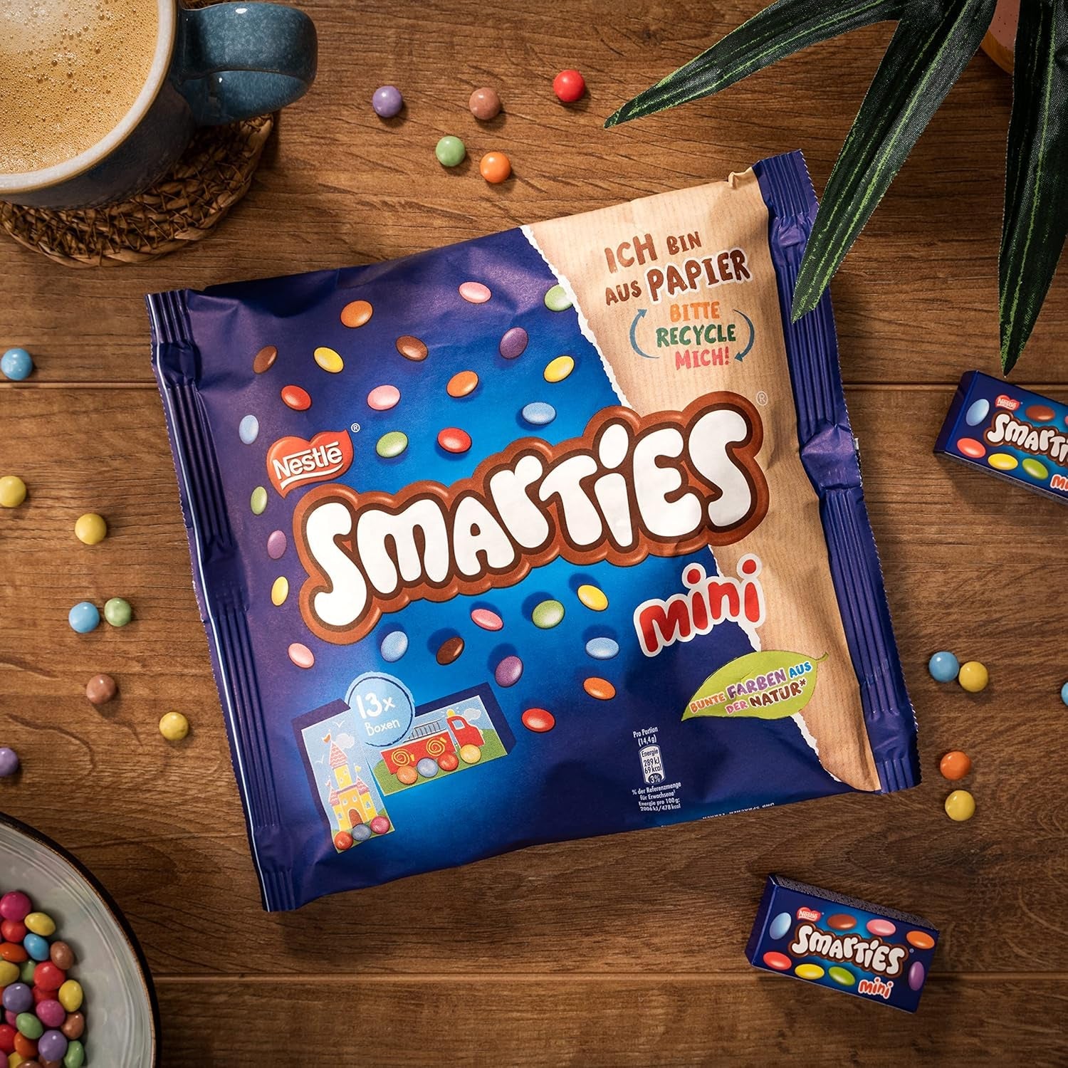 Nestlé SMARTIES Mini individuellt förpackade små linser med mjölkchoklad 3-pack (1 x 187 g)