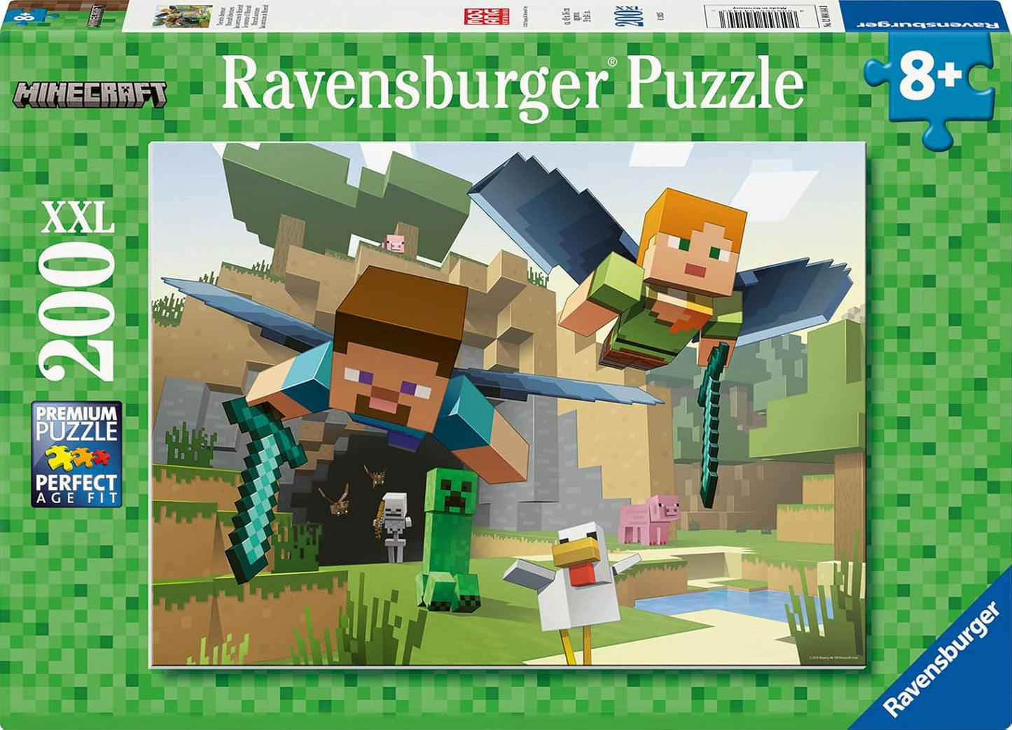 Pussel pentru kopior Ravensburger - 12004144 - Minecraft - Pussel Minecraft pentru kopior de la 8 ani, cu 200 de piese in format Xxl, Cdouri Minecraft Puzzle Naty Shop Titel implicit