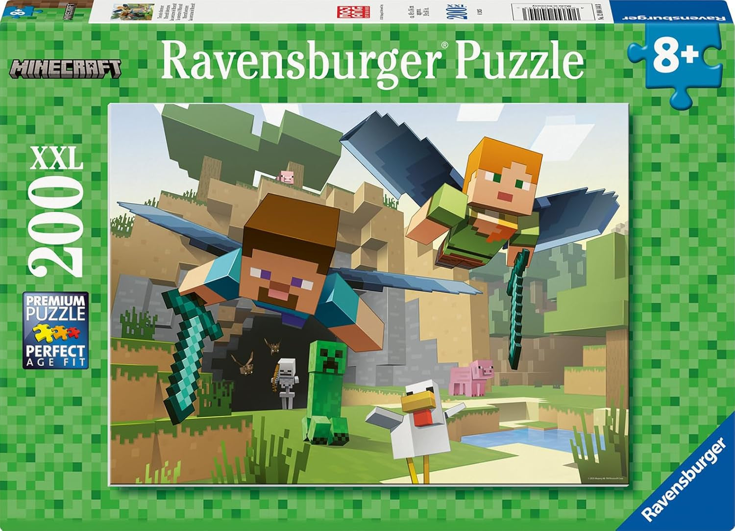 Pussel pentru kopior Ravensburger - 12004144 - Minecraft - Pussel Minecraft pentru kopior de la 8 ani, cu 200 de piese in format Xxl, Cdouri Minecraft Puzzle Naty Shop Titel implicit