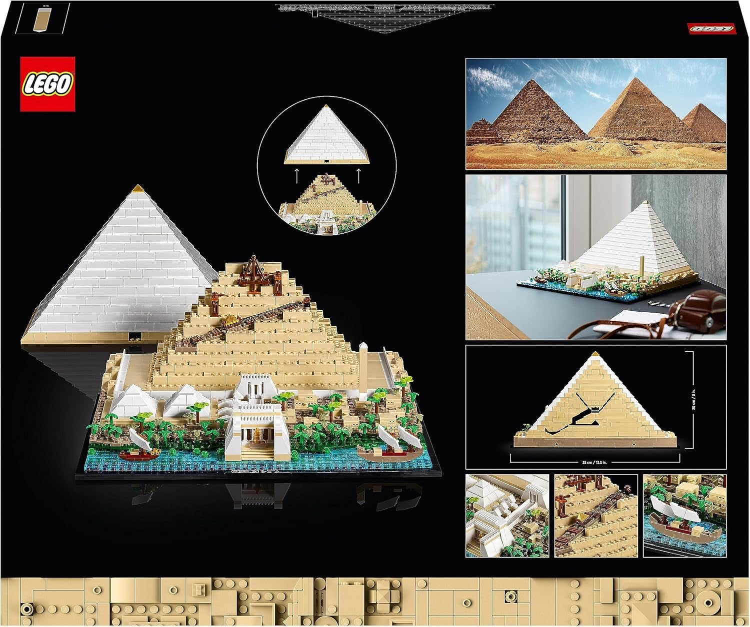 LEGO 21058 Arkitektur The Pyramid of Cheops Byggsats för hantverk som kreativ hobby, presentidé för vuxna, män, kvinnor, mamma, pappa, kreativ aktivitet, samling av berömda landmärken Byggset Besuche den LEGO-Store