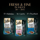 Sheba CATCARE Bag Wet Fresh & FINE (Fisk) Bitar i sås Vuxen 50g Multipack Standard