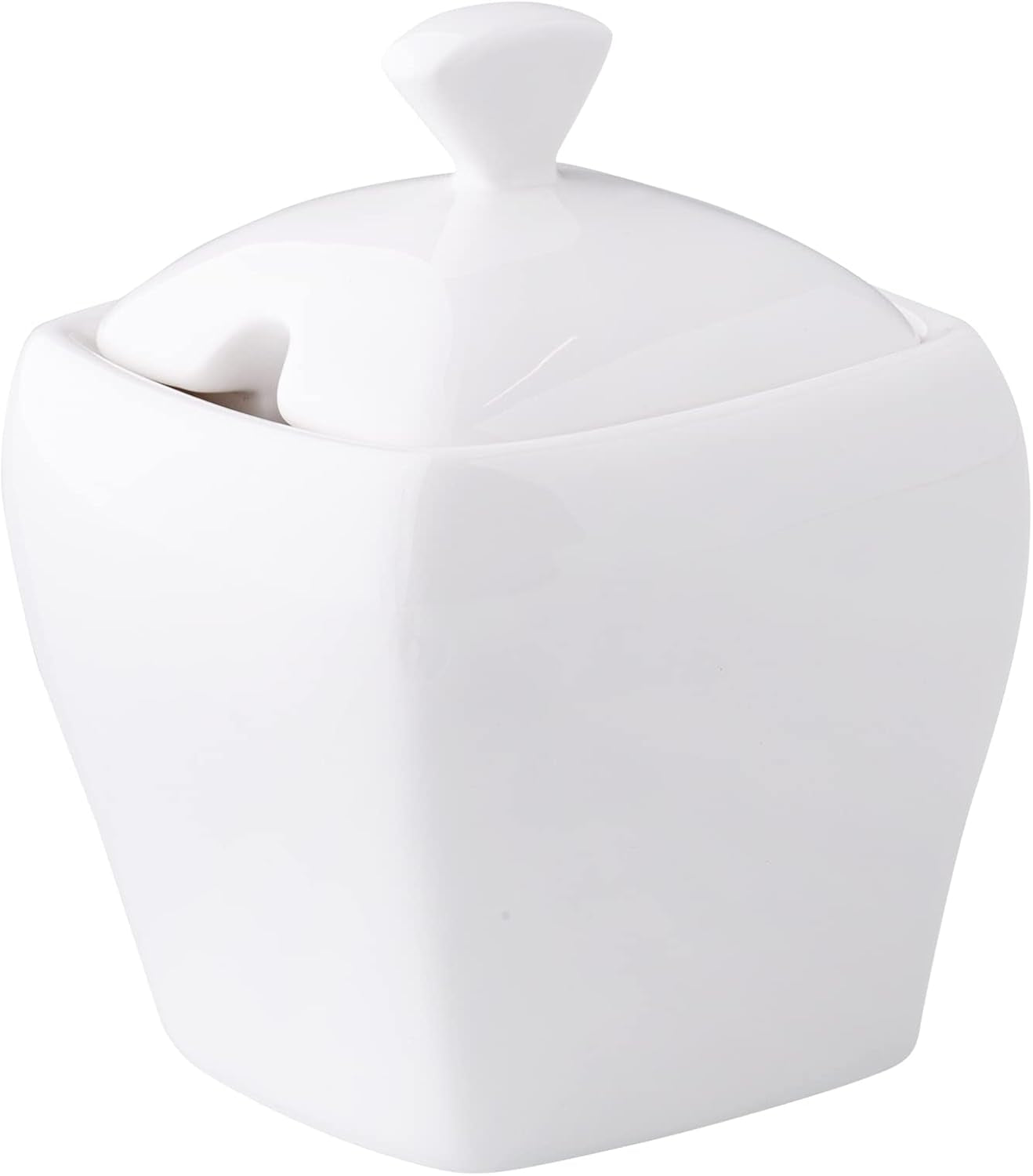 AMBITION Tekanna med lock 120 ml vågigt design porslinsfat med skedförsänkning Diskmaskin och mikrovågssäker