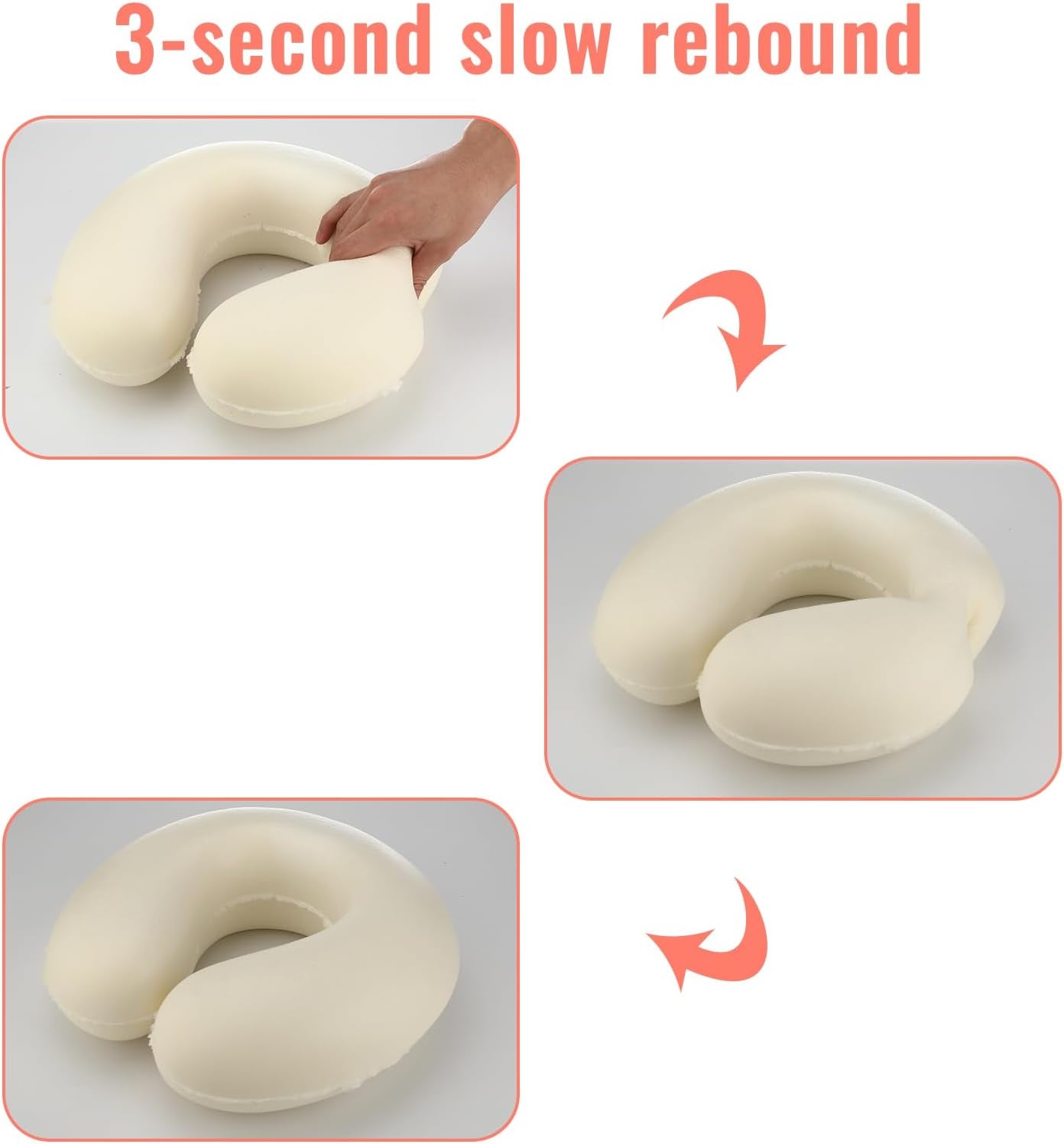 Litimkat Nackkudde för barn Bärbar nackkuddeï¼ŒResekuddeï¼Œ U-formad Memory Foam Kudde Resa Flygplan Bil Tåg Kontor Hem Söt Djurmönster Kuddfodral Avtagbar (Rosa) Cervikala ortopediska kuddar Naty Shop