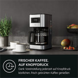 AEG Deli 5 espressomaskin, 1,5 l, programmerbar timer, varmhållningsfunktion, säkerhetsstopp, vattennivåindikator, optimal dosering, antidroppfunktion, rostfritt stål, CM5-1-6ST