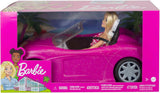 Barbie docka och rosa glitter cabriolet, realistisk däcklogotyp, 3 år gammal leksak, DJR55 Naty Shop Dolls