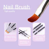 GZMAYUEN Poly Nail Gliding Solution 30ml * 2 Nail Extension Gel Flytande Poly Extension Gel - Enkel DIY Gliding Solution med borste