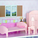 Olivia's Small World Giant Dollhouse, Stort trädockhus med möbler och tillbehör, 3-vånings dockhus för barn, dockhus för 12" dockor, 3 år + Naty Shop Dollhouses