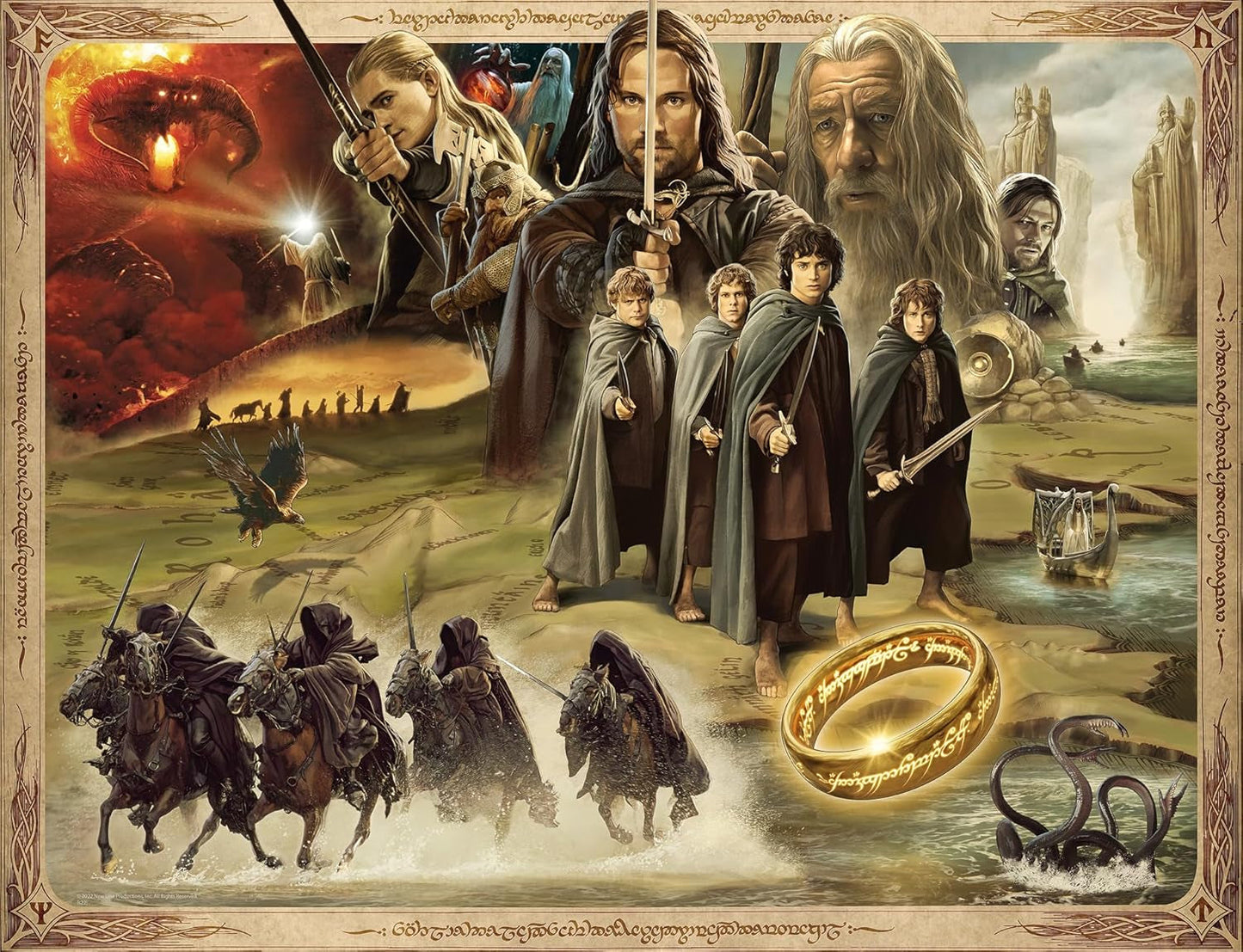 Ravensburger Puzzle 16927 - LOTR: The Fellowship of the Ring - Lord of the Rings 2000-bitars pussel för vuxna och barn över 14 Pussel Naty Shop Standardtitel