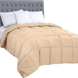 Utopia Sängkläder Helårstäcke 250gsm Plysch silikonfiberfyllning dubbelsäng sydd i låda (Dubbel XL Ljusgrå) Naty Shop Beige tvillingtäcken och täcken (1 förpackning)