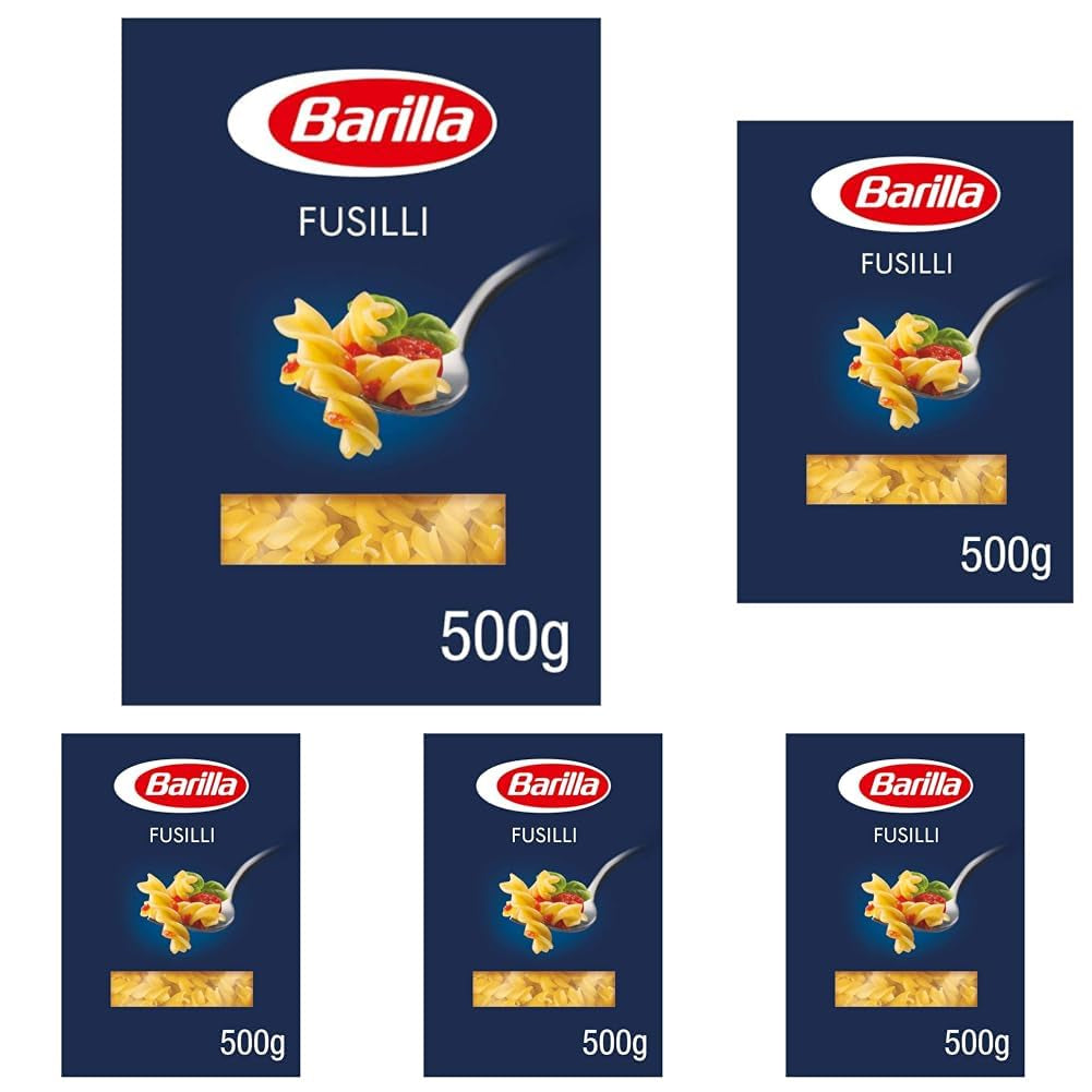 Barilla Pasta Classic Fusilli nr 98 från högkvalitativt durumvete, alltid al dente, Chili, Spaghetti, Fusilli, Penne, Italiensk, 500g