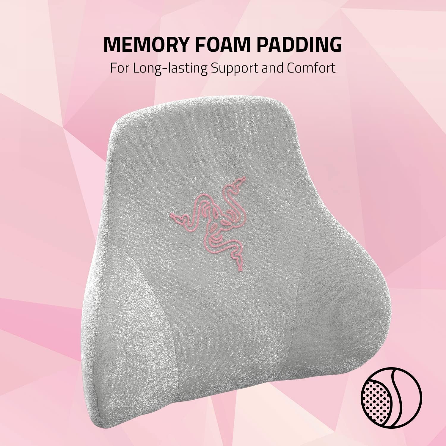 Razer Head Cushion - Nack- och huvudkudde för spelstolar (ergonomisk design, memory foam, mjukt svart sammetsöverdrag) Quartz Naty Shop Standardkuddar