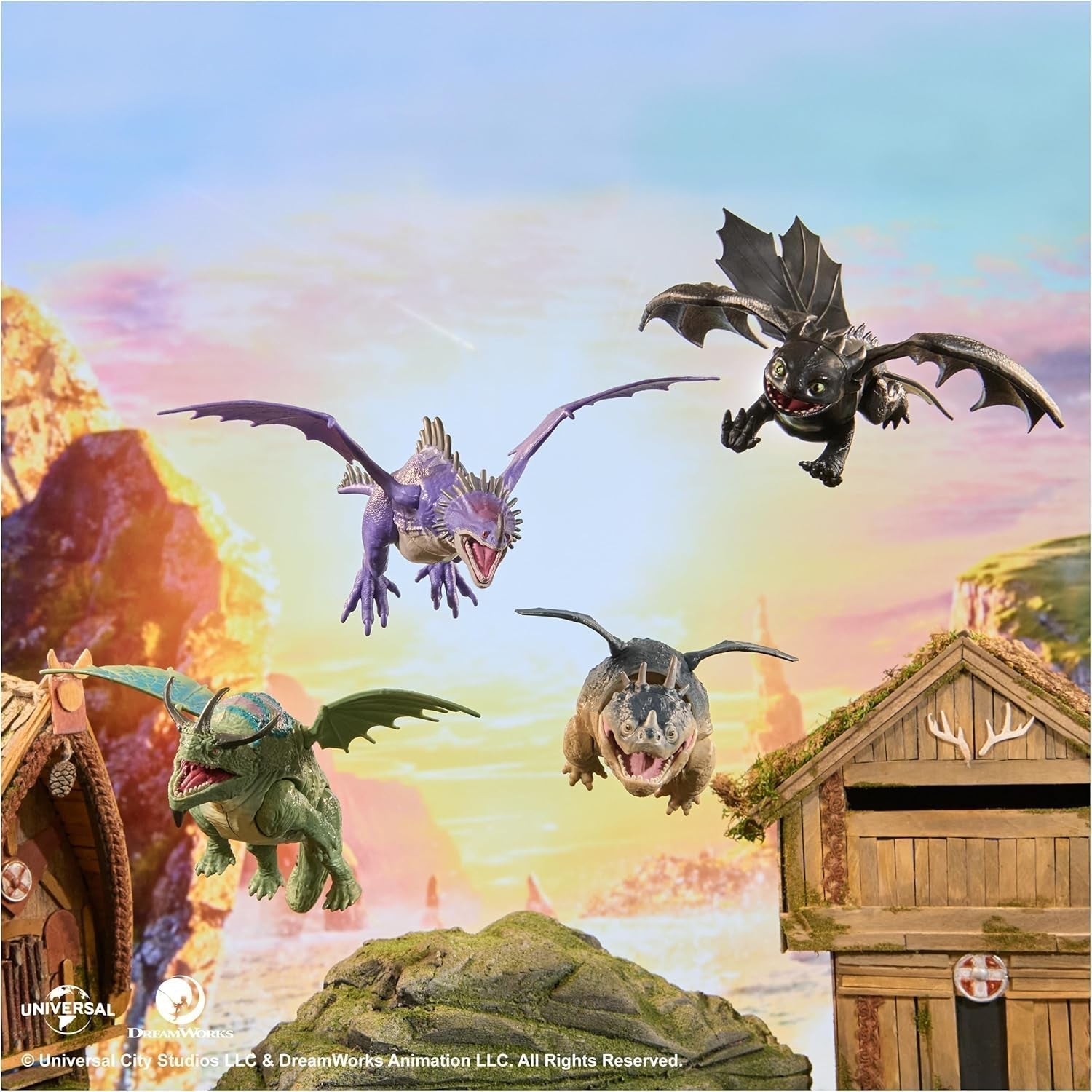 Dreamworks Så tränar du din drake 22 cm Längd Basic Dragon Tandlös figurleksak för barn 4+ Actionfigurer Naty Shop