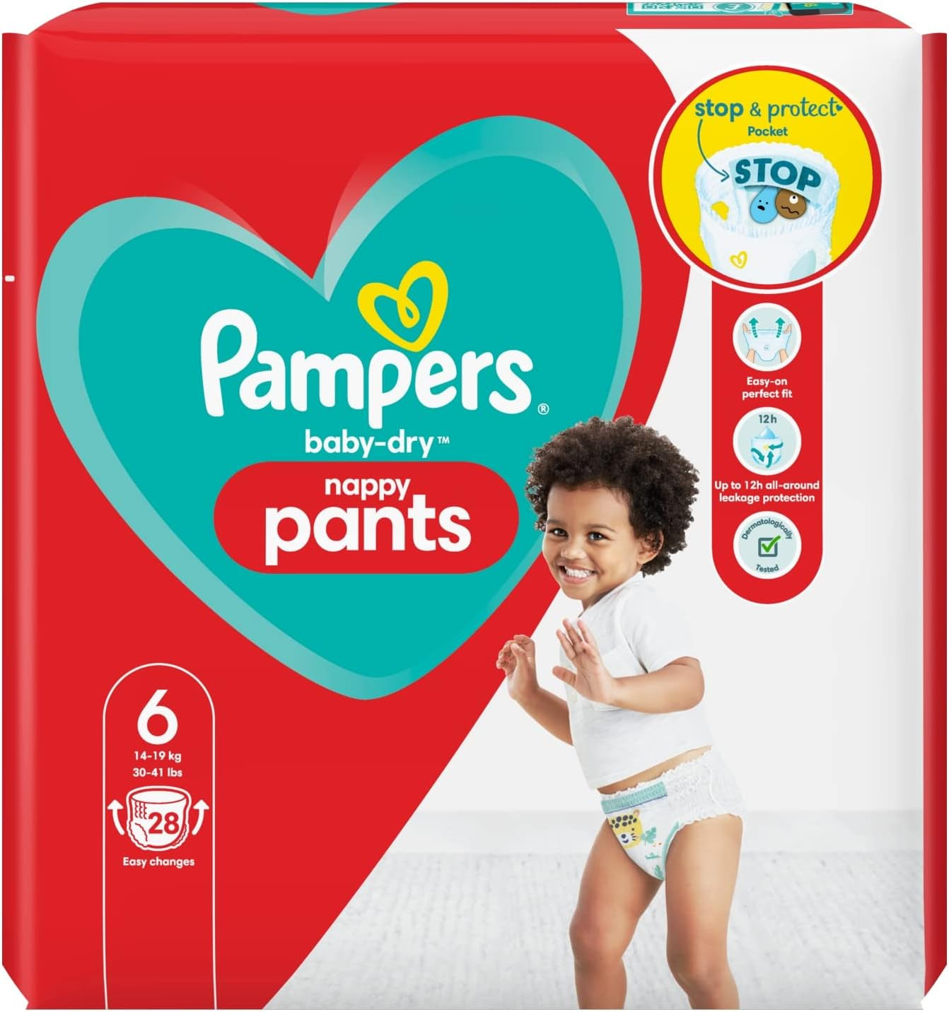Pampers Baby-Dry blöjor, storlek 8, 43 blöjor, från 19 kg, Jumbo+ förpackning