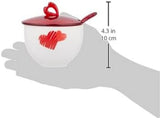 Guzzini - Love, sockerskål med sked - transparent röd, 12,6 x 12,6 x h9,8 cm | 200cc - 11470065
