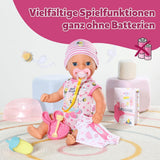 Baby Born Lena babydocka (Girl) - 36 cm - 7 funktioner inklusive tillbehör och madrass - Fungerar helt utan batterier - Passar små barn från 1 år