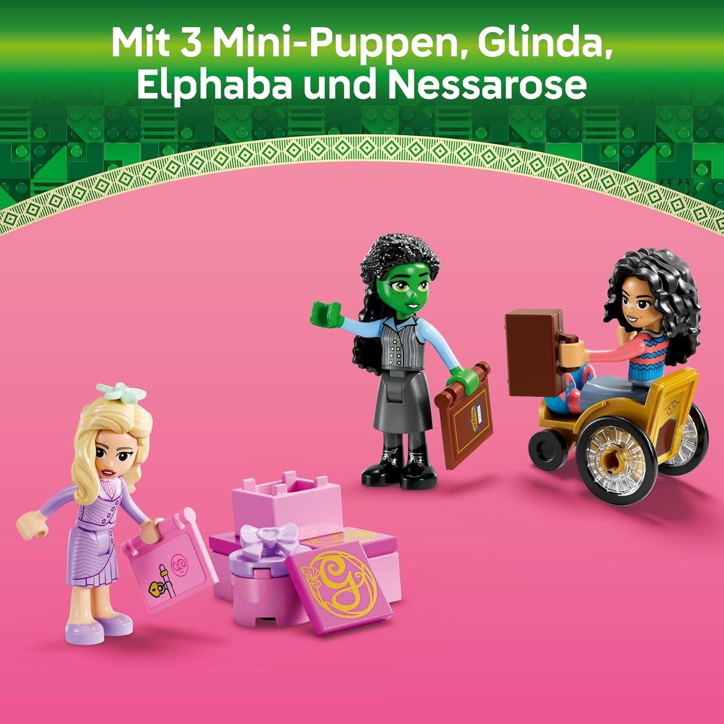 LEGO Wicked Glinda, Elphaba och Nessarose på Shiz University Segelbåt och 3 Figurer Leksaksbåt Present för flickor och pojkar från 7 år gamla dockhusälskare 75681 Byggset Besuche den LEGO-Store