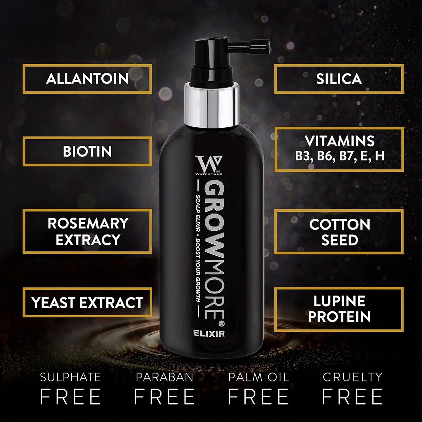 Watermans Grow More Elixir Hair Growth Serum - Stärker hårrötter - Främjar hårväxt - För kvinnor och män Hårvård Naty Shop
