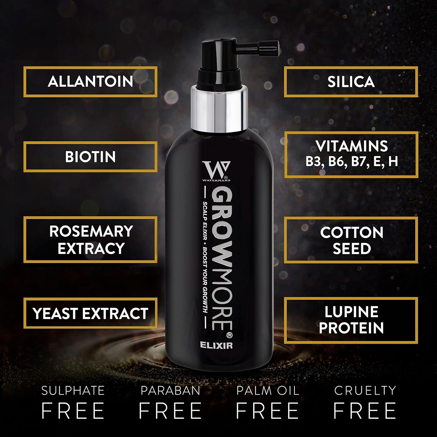 Watermans Grow More Elixir Hair Growth Serum - Stärker hårrötter - Främjar hårväxt - För kvinnor och män Hårvård Naty Shop
