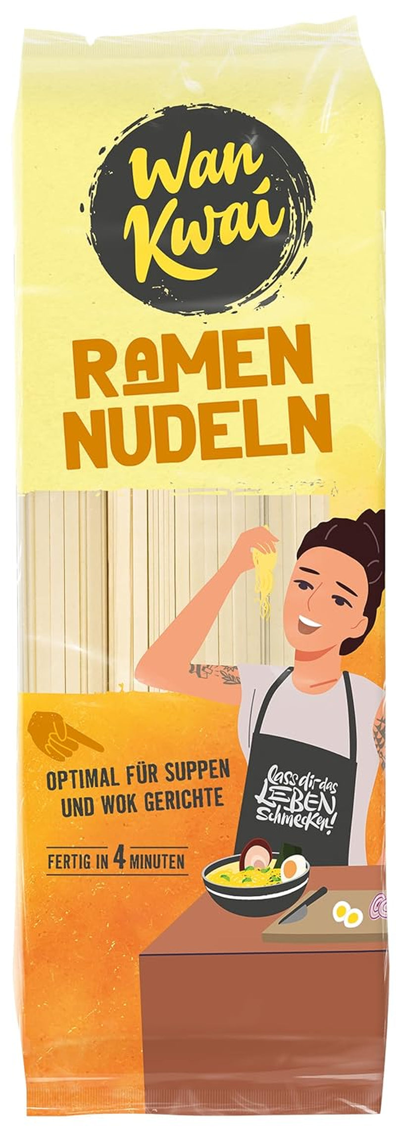 Wan Kwai Ramen Nudlar 300g – Autentisk smak för det asiatiska köket. Mångsidig, snabb att tillaga, ingredienser av hög kvalitet. Perfekt för soppor och wokrätter.