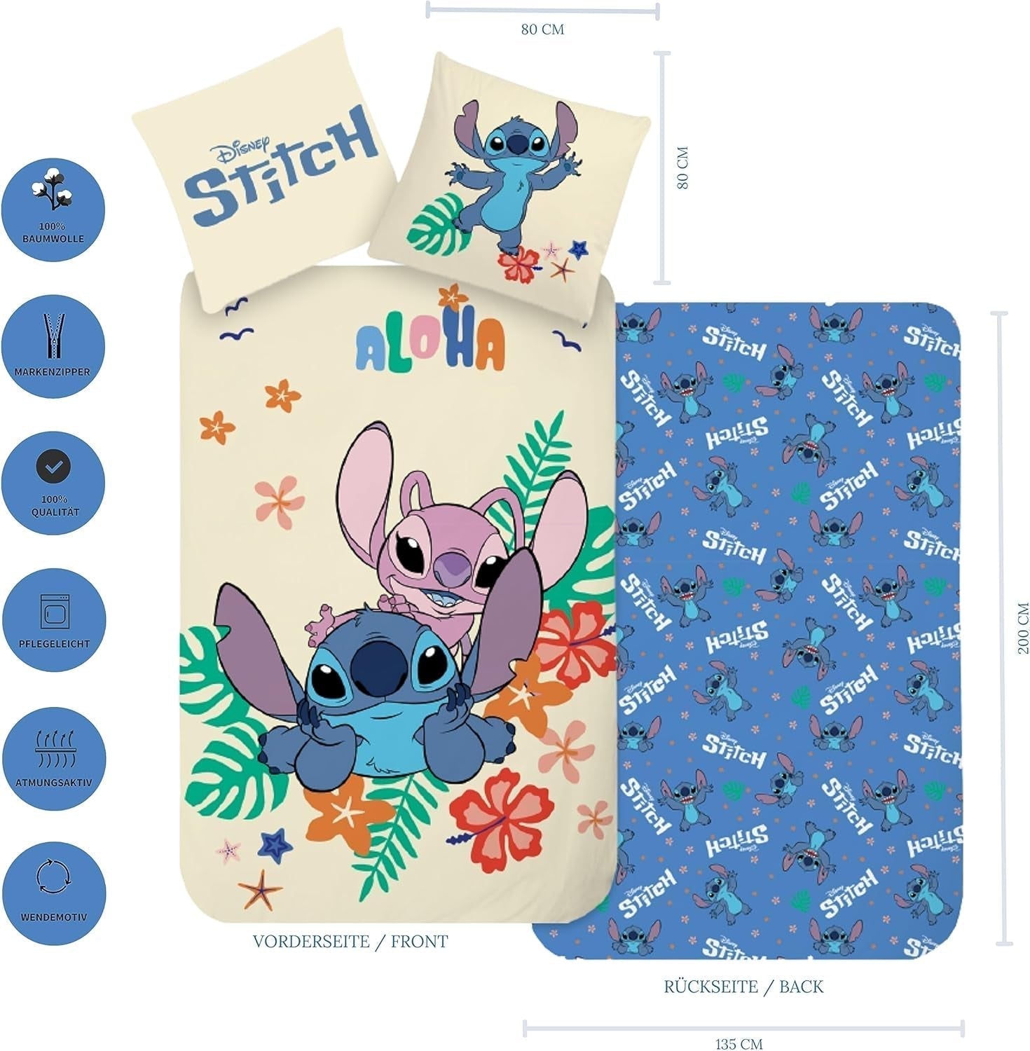 Sängkläder för barn och tonåringar, Stitch Sängkläder - barn Naty Shop