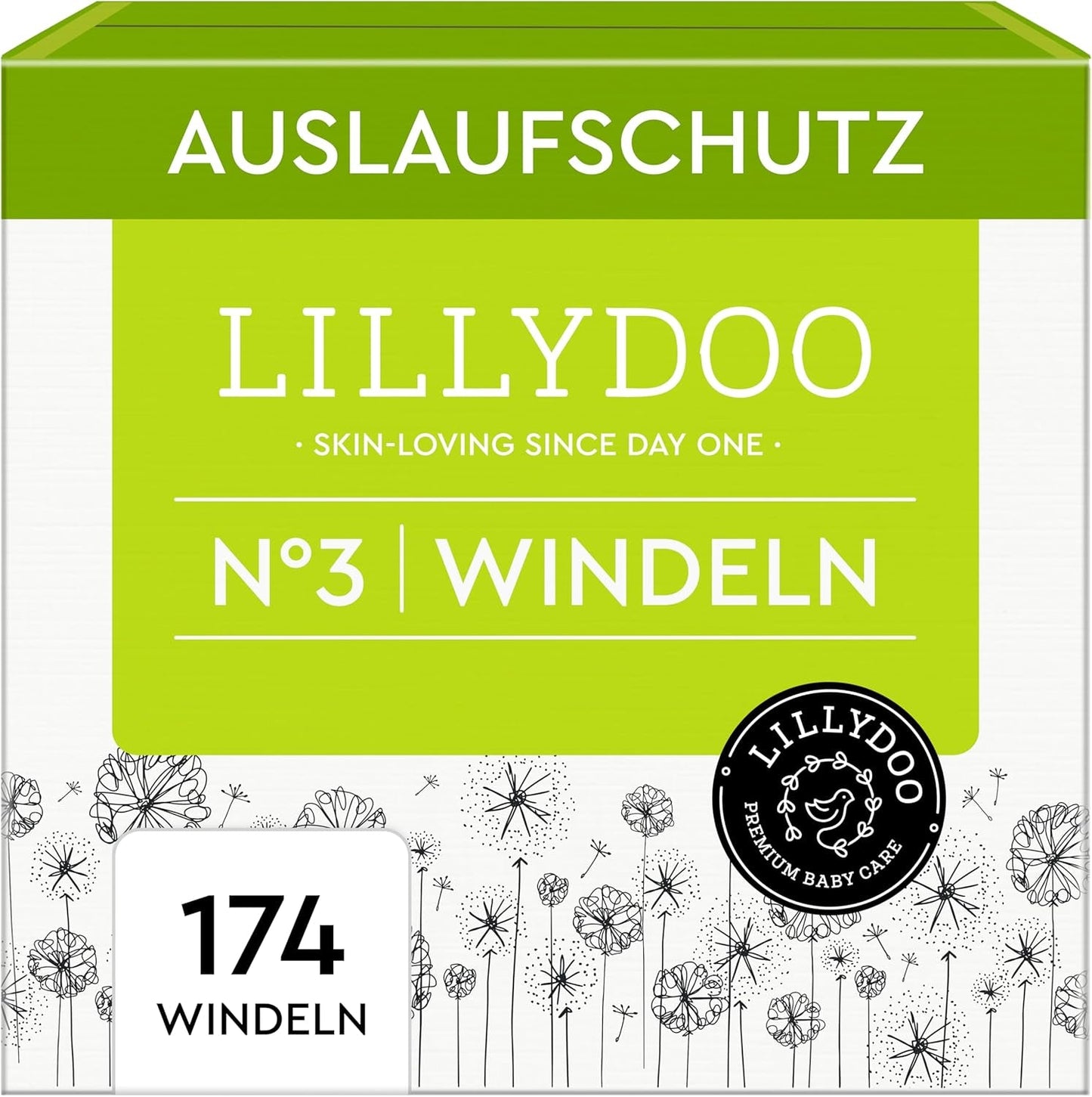 LILLYDOO Babyblöjor Hudvänliga - Storlek 3 (6-10 kg), 29 delar, tillförlitligt läckskydd, mjuk, parfymfri och lotionfri för känslig hud, dermatologiskt testad