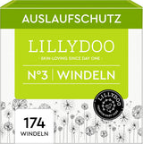 LILLYDOO Babyblöjor Hudvänliga - Storlek 3 (6-10 kg), 29 delar, tillförlitligt läckskydd, mjuk, parfymfri och lotionfri för känslig hud, dermatologiskt testad