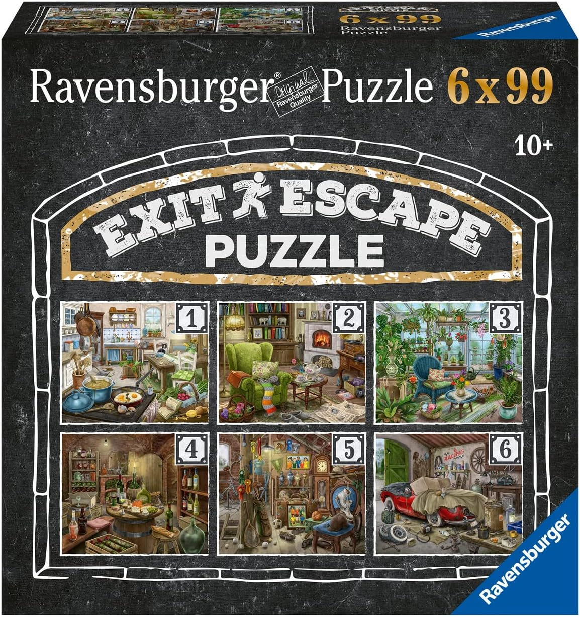 Ravensburger EXIT Puzzle - The Ghostly Manor House - 6X 99-bitars pussel för pusselälskande vuxna och barn från 10 år och uppåt Puzzle Naty Shop Gothic