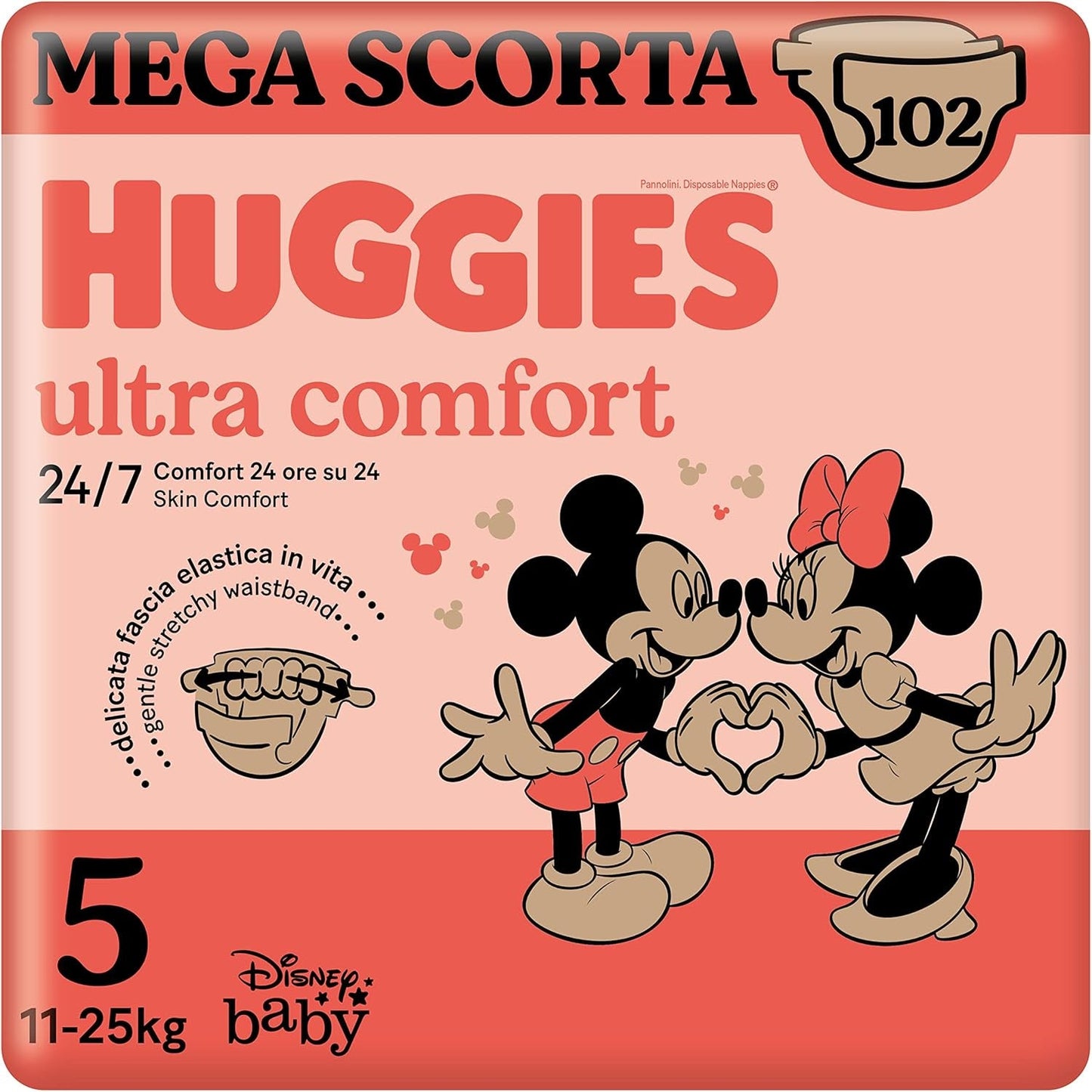 Huggies Ultra Comfort-blöjor, storlek 4 (7-18 kg), Disney Design, Value Pack, 150 stycken