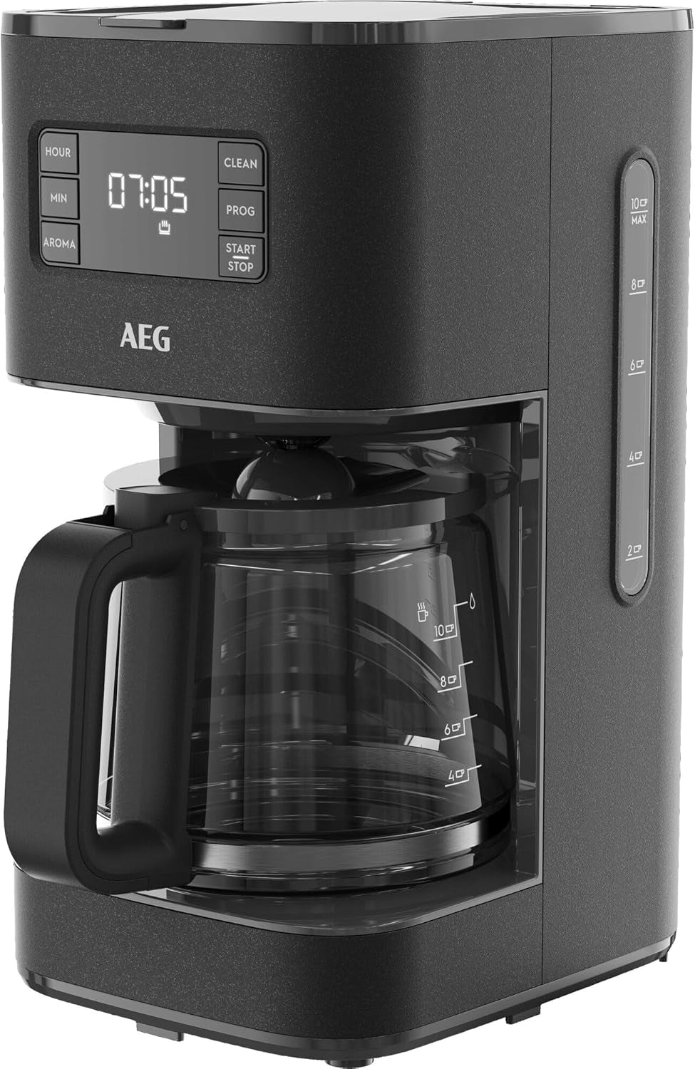 AEG Deli 5 espressomaskin, 1,5 l, programmerbar timer, varmhållningsfunktion, säkerhetsstopp, vattennivåindikator, optimal dosering, antidroppfunktion, rostfritt stål, CM5-1-6ST