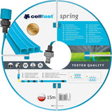Cellfast SPRING bevattningsslang, trekanalig bevattningsslang med fulla kopplingar, tillverkad av högkvalitativ tråd, UV-beständig, 15 m, 1/2 tum, 19-022, flerfärgad, 38x38x8 cm